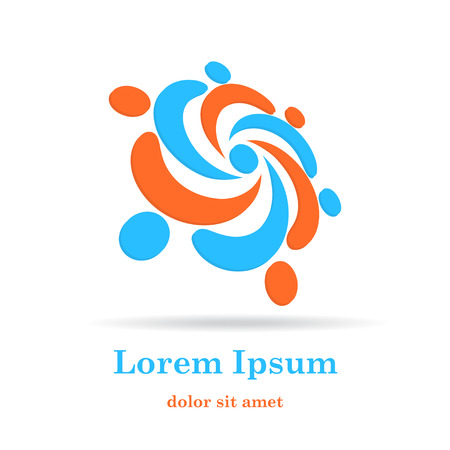 Simple circle logo element  on white background, 3d illustrationのイラスト素材