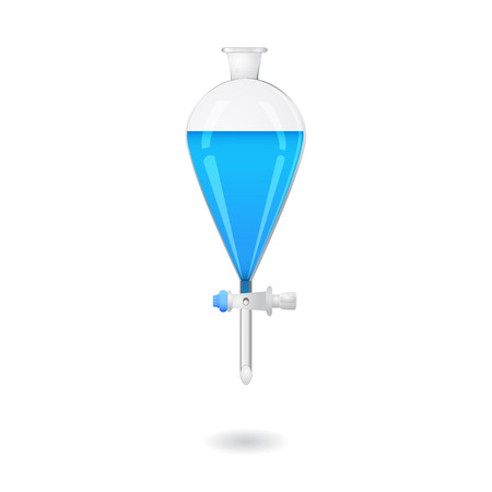 Separating funnel - 3d illustration of chemical lab equipmentのイラスト素材