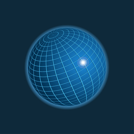 Earth icon on dark background, 3d illustration, vector, eps 10のイラスト素材