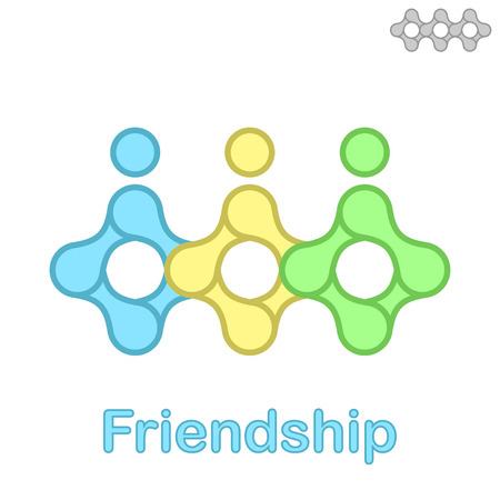 Friendship conceptual icon, 2d flat illustration, vector, eps 8のイラスト素材