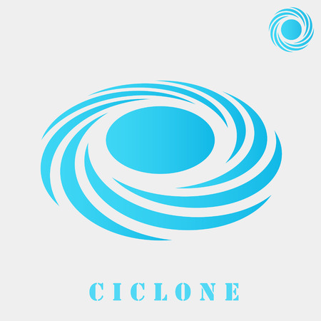 Storm spiral concept on gray background, 2d and 3d illustration, isolated, vectorのイラスト素材