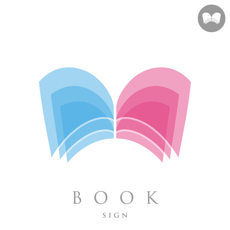 Simple book logo concept sign, 3d vectorのイラスト素材