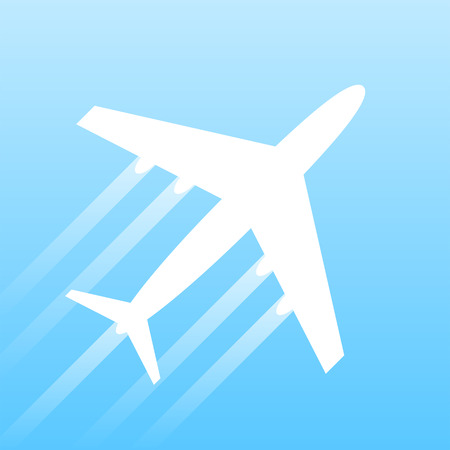 Airplane transport concept, 2d vector design on gradient backgroundのイラスト素材