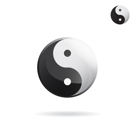 Ying and Yang sign, religious symbol, vector icon on white background, eps 10のイラスト素材
