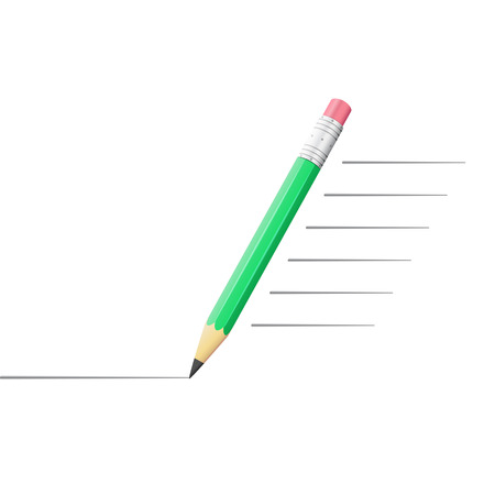 Pencil drawing a line, speedy draw concept, 3d vector object, eps 10のイラスト素材