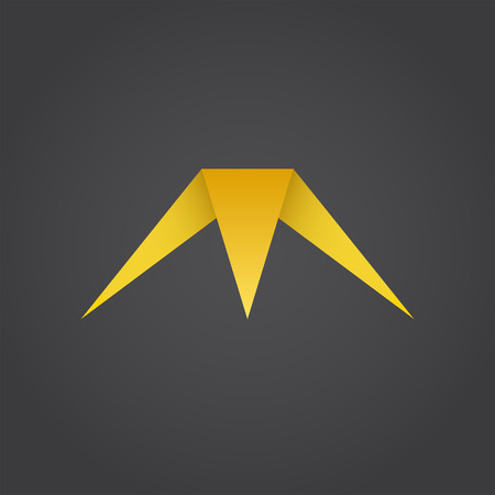 M letter sign, origami style vector logo, eps 8のイラスト素材