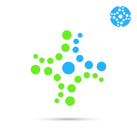 Dotted medical cross icon, 2d flat vector signのイラスト素材