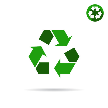 Green eco sign, 2d vector icon, flat style, illustration isolated on white backgroundのイラスト素材