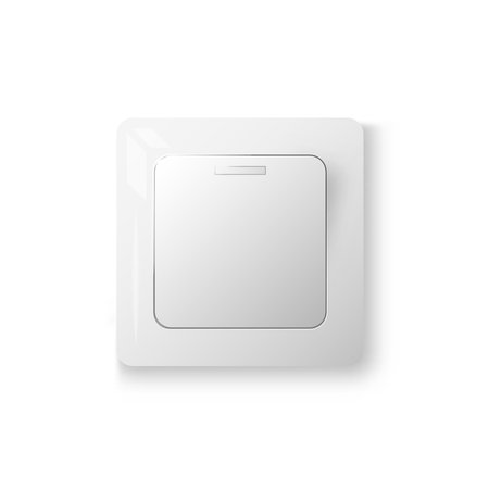 Power switch realistic 3d object, electrical equipment, 3d vector illustration, isolated on white...