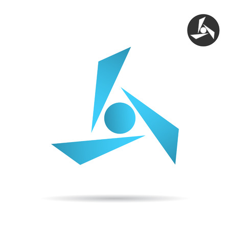 Delta shape formed by three glass fragments, 2d vector illustration, isolated on white backgroundのイラスト素材