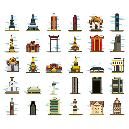 city space icon set Vector illustration.のイラスト素材