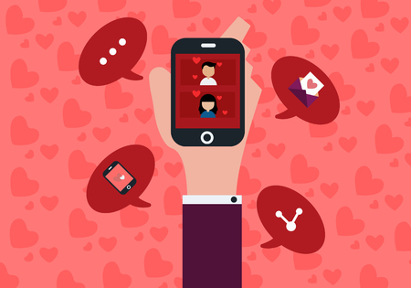 valentines day background design flat Vector illustration.のイラスト素材