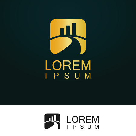 gold business finance logoのイラスト素材