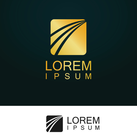 gold square business finance logoのイラスト素材