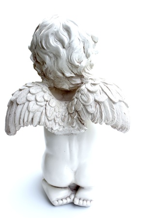 angel of the lord ton praying isolated on whiteの写真素材