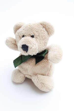 Cute, white plush teddy bearの写真素材