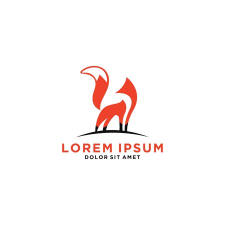 Modern Fox Logo Icon Sign Symbol Vector Illustration Design for company, brand identity, corporate, creative industry, business in isolated white backgroudのイラスト素材