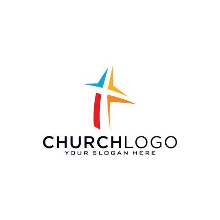 Church logo. Christian symbols. The Bible, the cross of Jesus and the Holy Spiritのイラスト素材