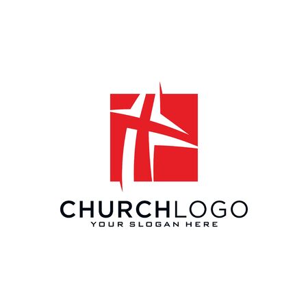 Church logo. Christian symbols. The Bible, the cross of Jesus and the Holy Spiritのイラスト素材