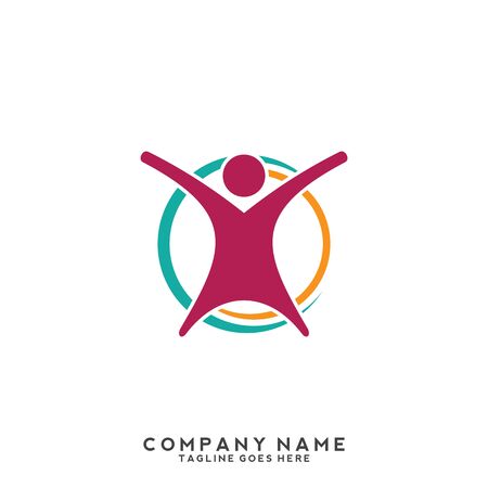 People, community, creative hub, social connection icons and logoのイラスト素材