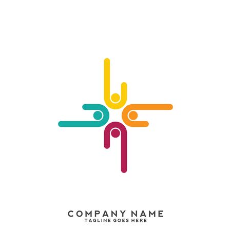 People, community, creative hub, social connection icons and logoのイラスト素材