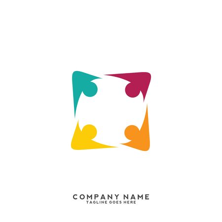 People, community, creative hub, social connection icons and logoのイラスト素材
