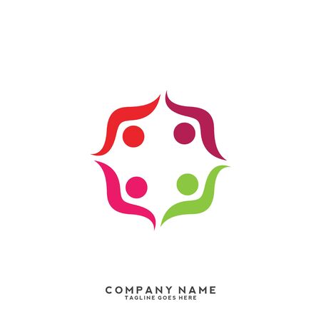 People, community, creative hub, social connection icons and logoのイラスト素材