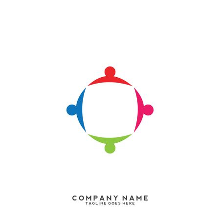 People, community, creative hub, social connection icons and logoのイラスト素材