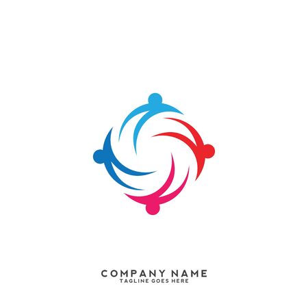 People, community, creative hub, social connection icons and logoのイラスト素材