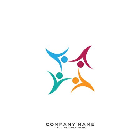 People, community, creative hub, social connection icons and logoのイラスト素材