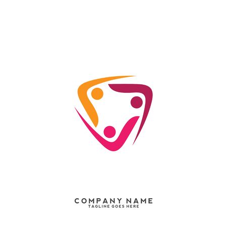 People, community, creative hub, social connection icons and logoのイラスト素材