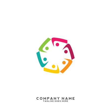 People, community, creative hub, social connection icons and logoのイラスト素材