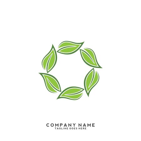 Eco icon green leaf vector illustration isolated.のイラスト素材