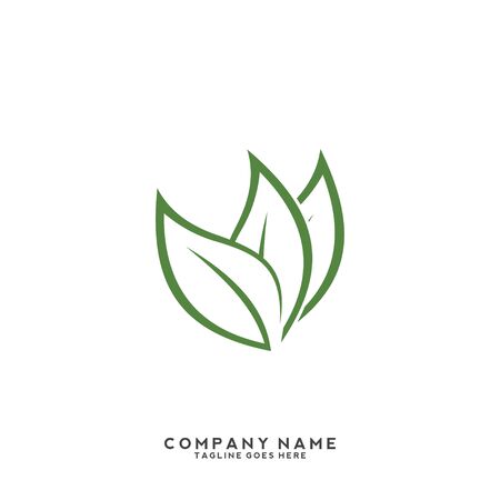 Eco icon green leaf vector illustration isolated.のイラスト素材