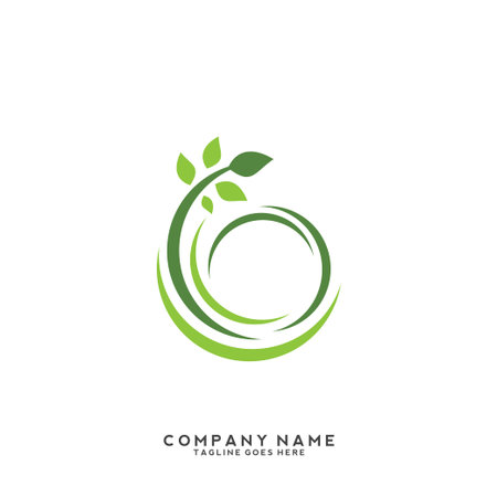 Eco icon green leaf vector illustration isolated.のイラスト素材