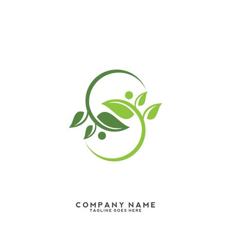 Eco icon green leaf vector illustration isolated.のイラスト素材