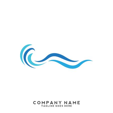 Water Wave symbol and icon Logo Template vectorのイラスト素材