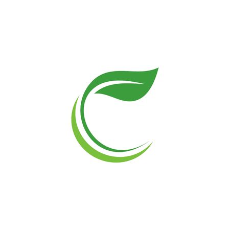 Eco icon green leaf vector illustration isolated.のイラスト素材