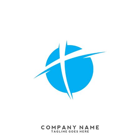 Church logo. Christian symbols. The Cross of Jesus, the fire of the Holy Spirit and the dove.のイラスト素材