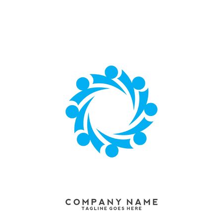 People, community, creative hub, social connection icons and logoのイラスト素材