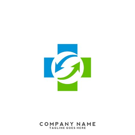 Healthy Care Vector Logo Template. Medical health-care logo design template.のイラスト素材
