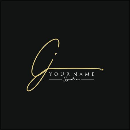 Letter CJ Signature  Templateのイラスト素材