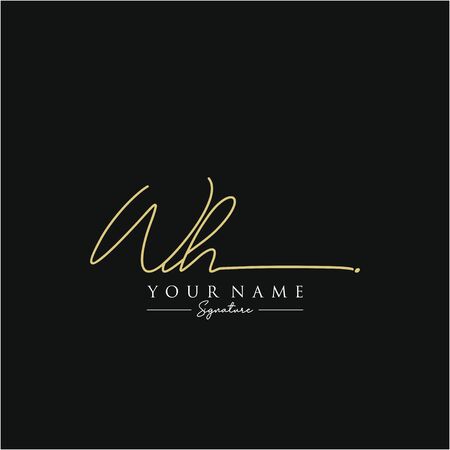 Letter WH Signature Logo Template Vectorのイラスト素材
