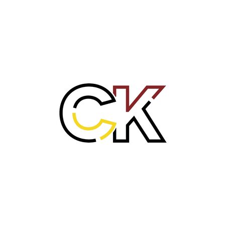 Letter CK logo icon design template elementsのイラスト素材