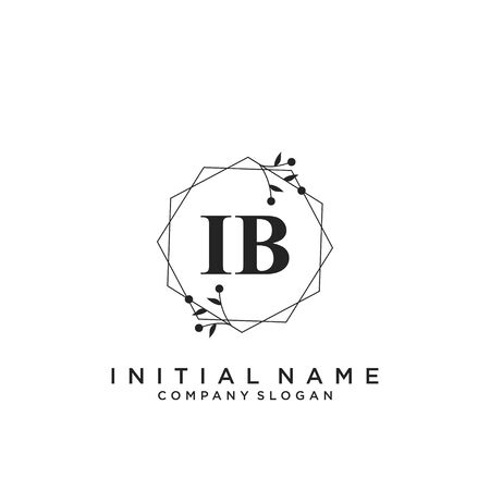 Letter IB Beauty Logo Template Vectorのイラスト素材