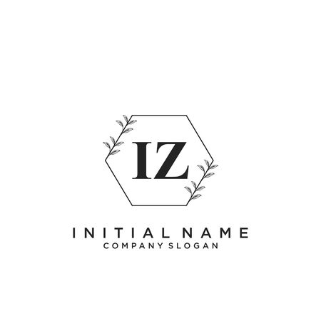 Letter IZ Beauty Logo Template Vectorのイラスト素材