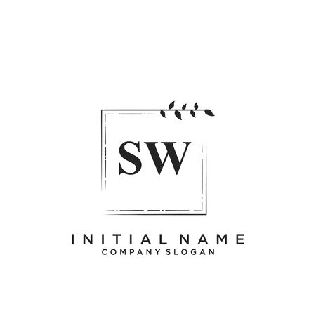 Letter SW Beauty Logo Template Vectorのイラスト素材