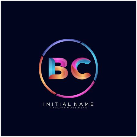 Initial letter BC curve rounded logoのイラスト素材
