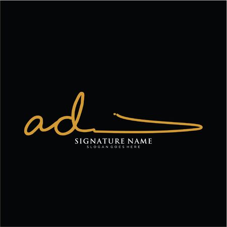 initials signature logo. Handwriting logo vector templates. Logo for business, beauty,fashion, signature.のイラスト素材