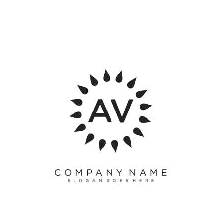 Initial handwriting logo design Beautyful designhandwritten logo for fashion, team, wedding, luxury logo.のイラスト素材